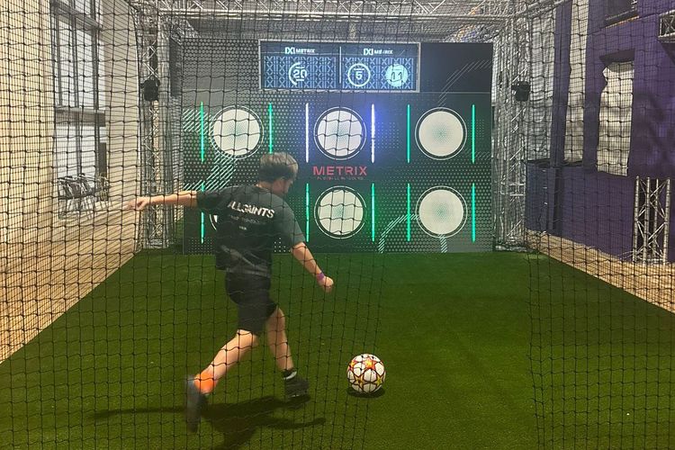 Child playing Metric Football at Gravity Active Corby